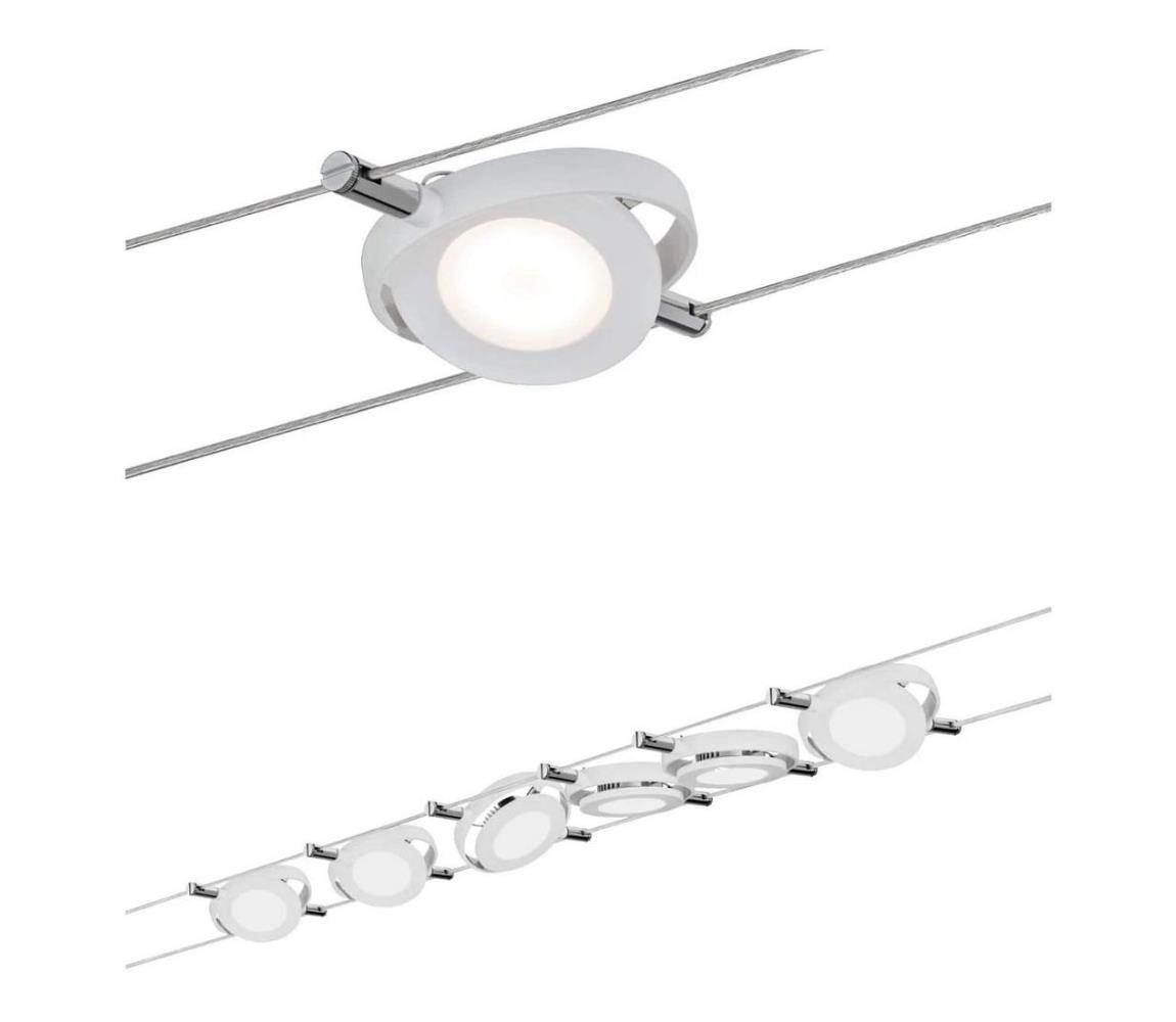 SET 6x lustră pe cablu LED/4W ROUNDMAC 230V albă Paulmann 94106