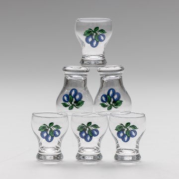 Set 6x pahar pentru lichior, prună