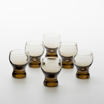 Set 6x pahar pentru lichior, transparent maro