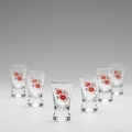 Set 6x pahar pentru tărie, transparent cu motiv de buchet nr. 2