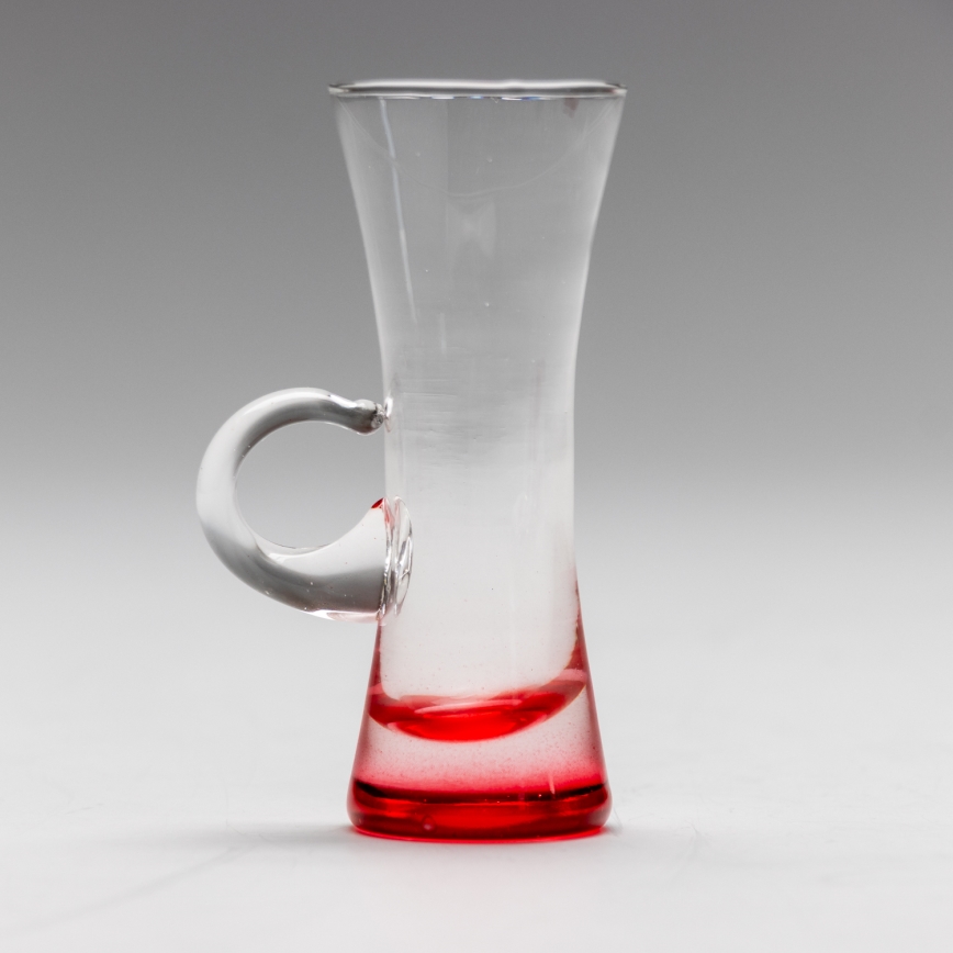 Set 6x pahar roșu cu toartă pentru lichior