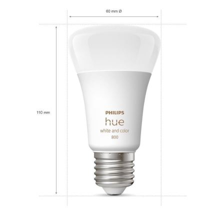 SET bandă LED RGBW dimabilă Philips Hue WHITE AND COLOR AMBIANCE 2m LED/20W/230V + 4x Dimmable bulb Philips A60 E27/6,5W/230V 2000-6500K