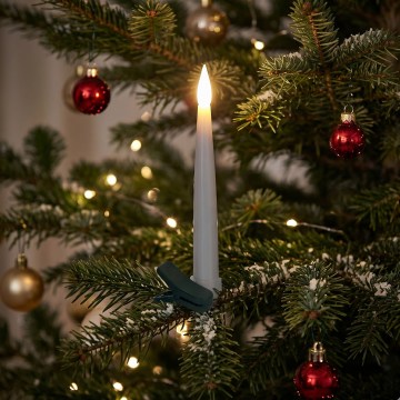Set de 10 lumânări LED reglabile pentru decorațiuni de Crăciun, LED/1xAAA, 15 cm, alb cald, cu telecomandă