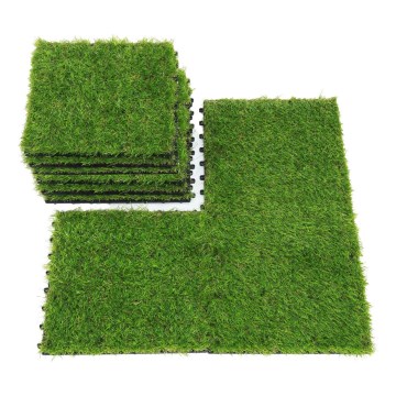 Set de 11 plăci de gazon artificial 30x30 cm, înălțimea firelor 20 mm, verde