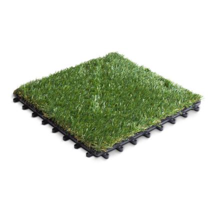 Set de 11 plăci de gazon artificial 30x30 cm, înălțimea firelor 20 mm, verde