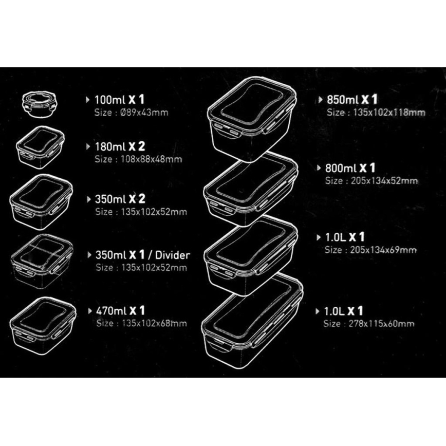 Set de 11 recipiente pentru alimente LOCK