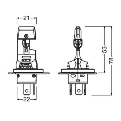 Set de 2 becuri LED auto NIGHT BREAKER SPEED H4 (P43t) / 14 W / 12 V / 6000 K - Osram