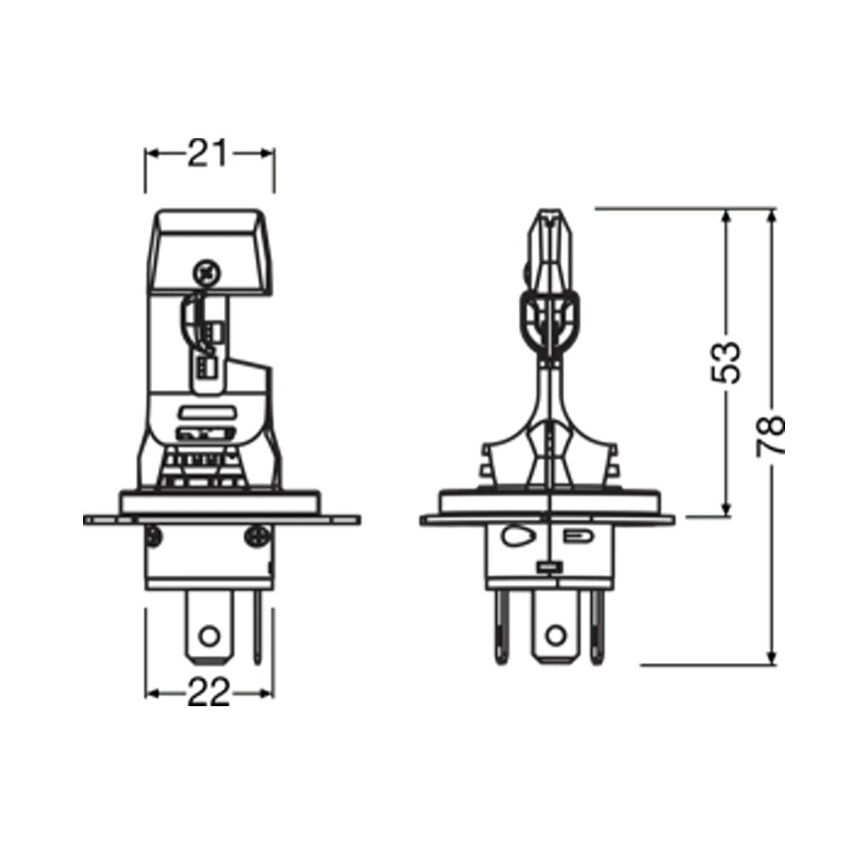 Set de 2 becuri LED auto NIGHT BREAKER SPEED H4 (P43t) / 14 W / 12 V / 6000 K - Osram