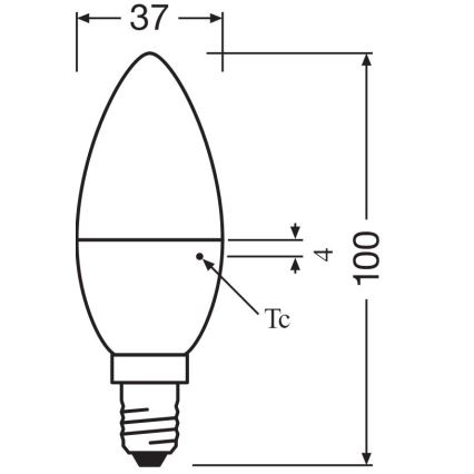 Set de 2 becuri LED B38 E14/4,9W/230V 2700K - Osram