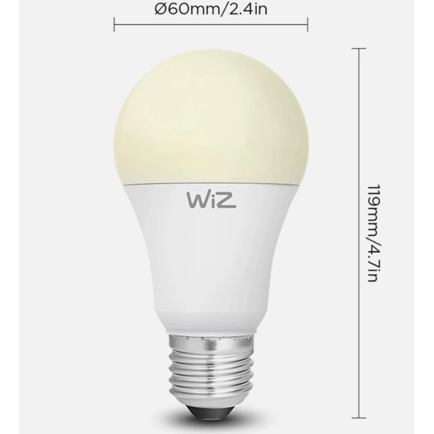 Set 2x becuri LED dimabile A60 E27/9W/230V 2700K Wi-Fi + telecomandă - WiZ