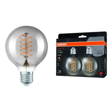Set de 2 becuri LED dimabile cu filament vintage E27/7,8W/230V 1800K - Osram