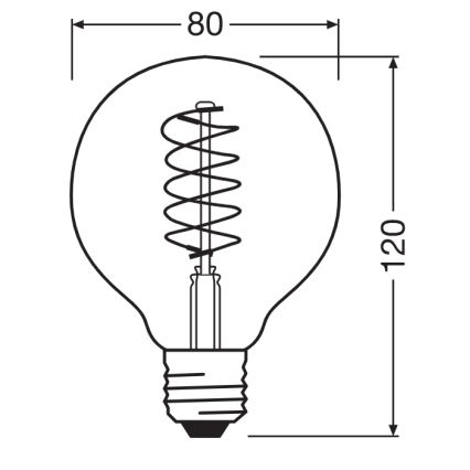 Set de 2 becuri LED dimabile cu filament vintage E27/7,8W/230V 1800K - Osram