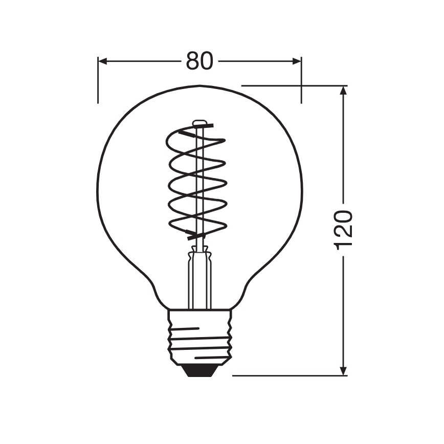 Set de 2 becuri LED dimabile cu filament vintage E27/7,8W/230V 1800K - Osram