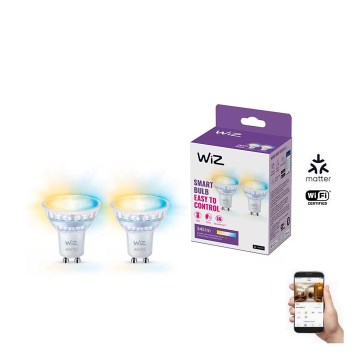 Set de 2 becuri LED dimabile cu senzor de mișcare PAR16 GU10/4,7W/230V 2700-6500K CRI 90 Wi-Fi - WiZ