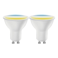 Set de 2 becuri LED dimabile MESH Smart GU10/6,5W/230V 2700-6500K + telecomandă - Aigostar