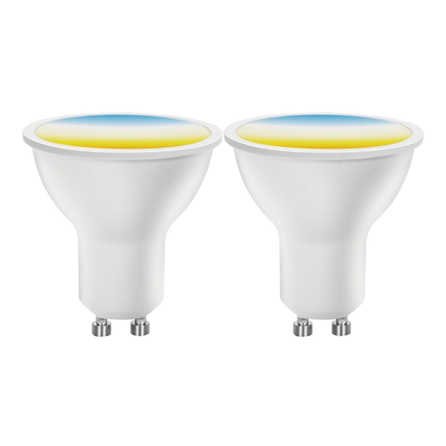 Set de 2 becuri LED dimabile MESH Smart GU10/6,5W/230V 2700-6500K + telecomandă - Aigostar