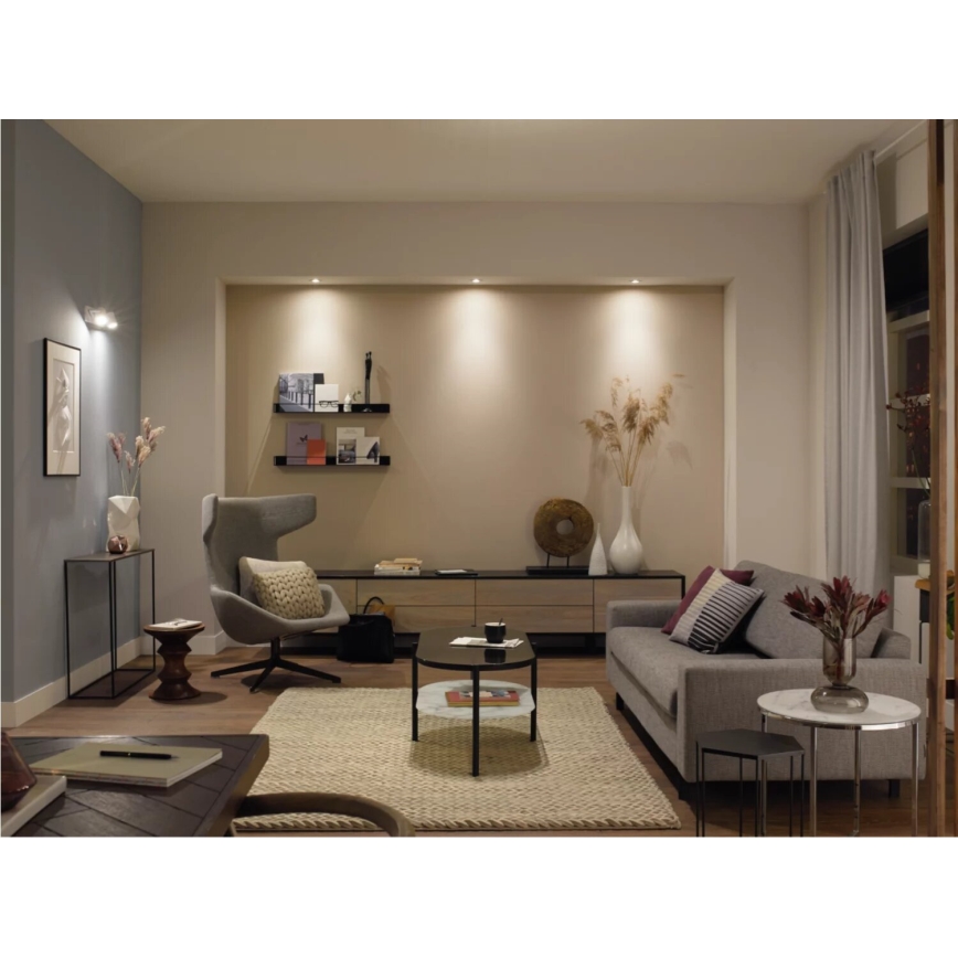 Set de 2 becuri LED reglabile Philips Hue White Ambiance GU10/4,2W/230V 2200-6500K + comutator dimmer