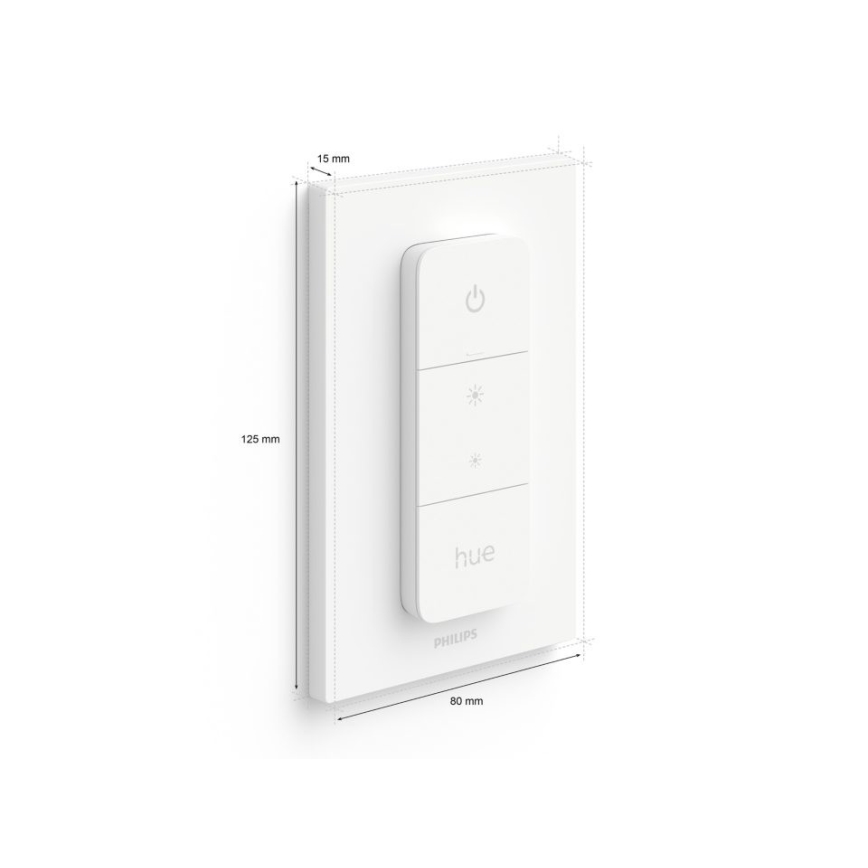 Set de 2 becuri LED reglabile Philips Hue White Ambiance GU10/4,2W/230V 2200-6500K + comutator dimmer