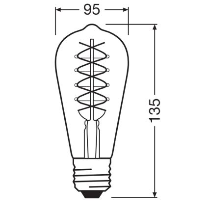 Set de 2 becuri LED dimabile VINTAGE FILAMENT E27/4,8W/230V 2200K - Osram