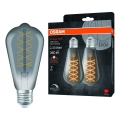 Set de 2 becuri LED dimabili VINTAGE FILAMENT E27/7,8W/230V 1800K - Osram
