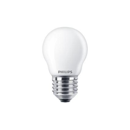 Set de 2 becuri LED Philips P45, soclu E27, 2,2W/230V, 2700K