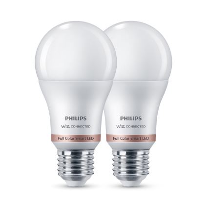 Set de 2 becuri LED RGB dimabile Philips SMART A60 E27/8,5W/230V 2200-6500K + telecomandă