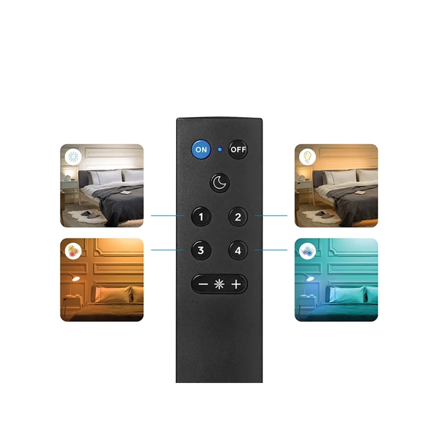 Set de 2 becuri LED RGBW dimerizabile A60 E27, 9W, 230V, 2200-6500K, Wi‑Fi + telecomandă - WiZ