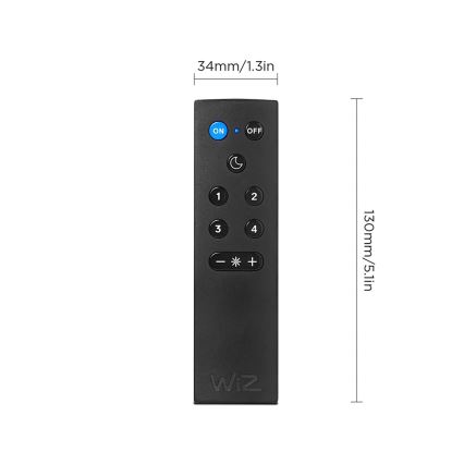 Set de 2 becuri LED RGBW dimerizabile A60 E27, 9W, 230V, 2200-6500K, Wi‑Fi + telecomandă - WiZ