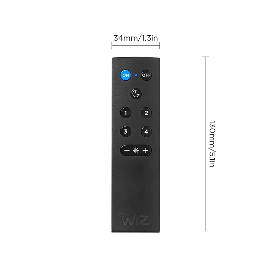 Set de 2 becuri LED RGBW dimerizabile A60 E27, 9W, 230V, 2200-6500K, Wi‑Fi + telecomandă - WiZ