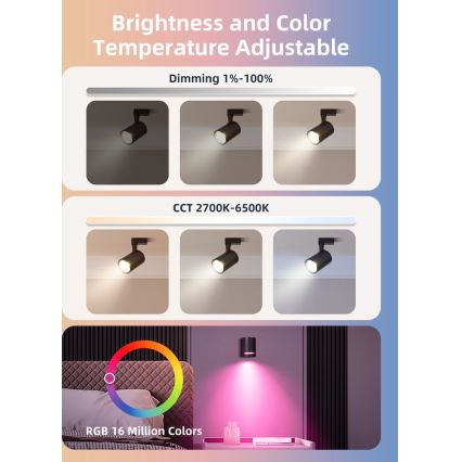 Set 2x becuri LED RGBW dimabile MESH GU10/6,5W/230V 2700-6500K Wi-Fi - Aigostar