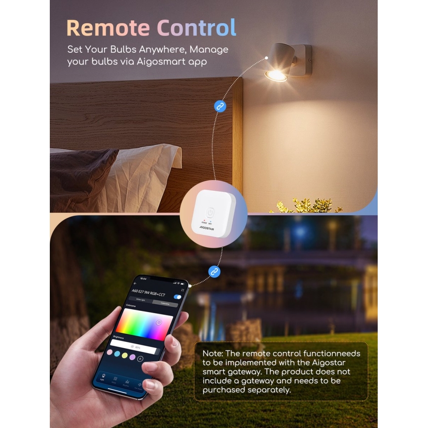 Set 2x becuri LED RGBW dimabile MESH GU10/6,5W/230V 2700-6500K Wi-Fi - Aigostar