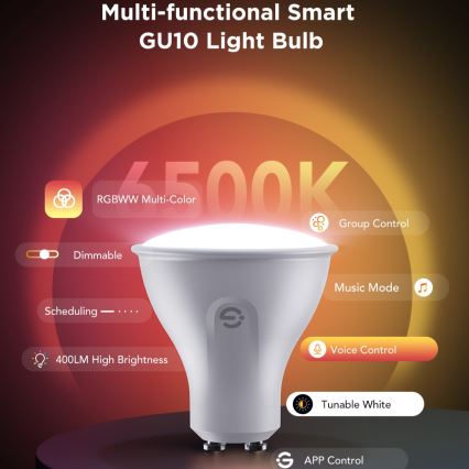 Set de 2 becuri LED RGBWW dimabile MATTER GU10/4,8W/230V 2700-6500K Wi-Fi - Govee
