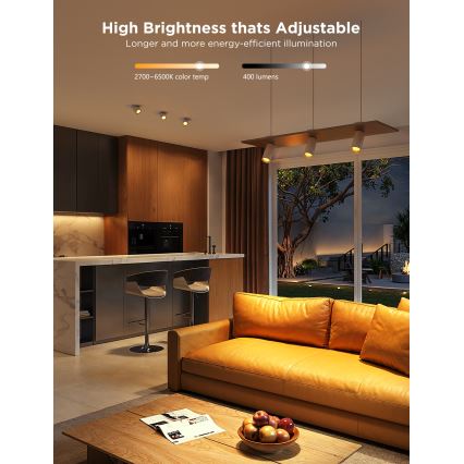 Set de 2 becuri LED RGBWW dimabile MATTER GU10/4,8W/230V 2700-6500K Wi-Fi - Govee