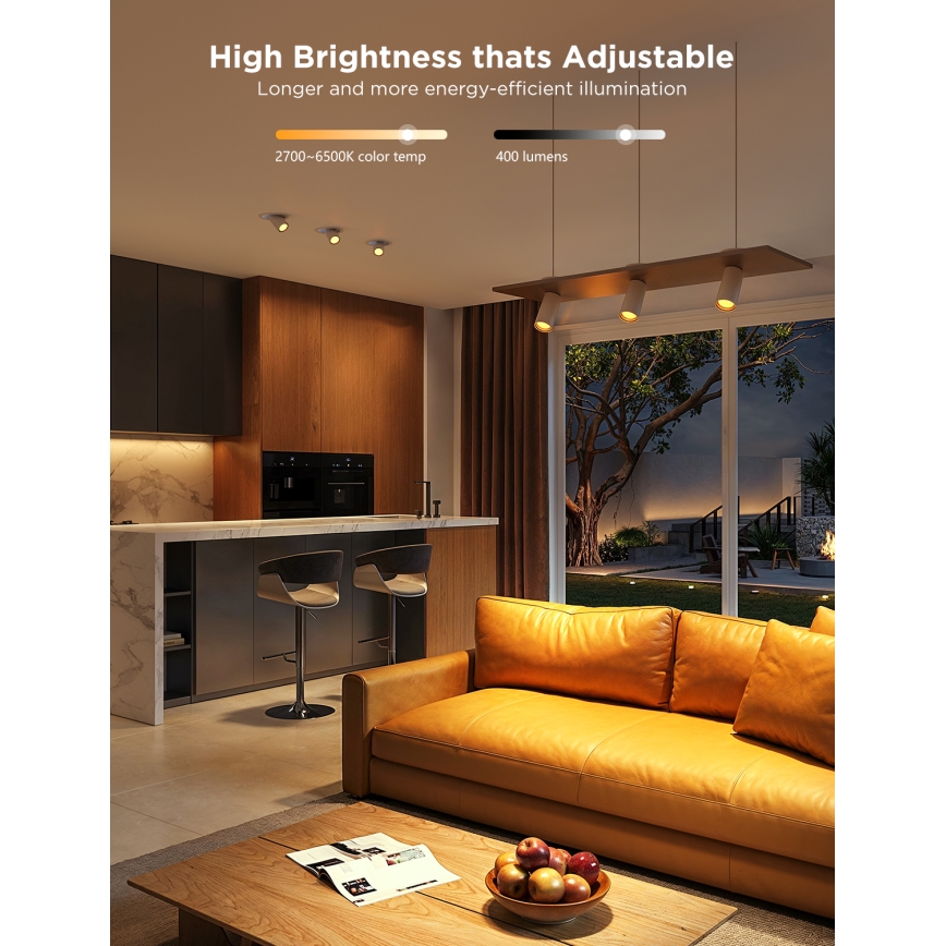 Set de 2 becuri LED RGBWW dimabile MATTER GU10/4,8W/230V 2700-6500K Wi-Fi - Govee