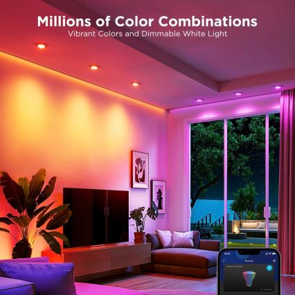 Set de 2 becuri LED RGBWW dimabile MATTER GU10/4,8W/230V 2700-6500K Wi-Fi - Govee