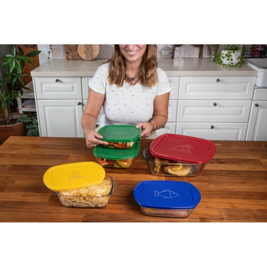 Set de 2 caserole din sticlă pentru alimente PYREX, 1,2/2,5 l