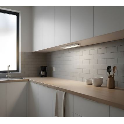 Set de 2 lămpi LED reîncărcabile pentru mobilier, cu senzori de mișcare și amurg VIRO LED/1W/3,7V 800 mAh 3000/4000/6500K 20 cm albe