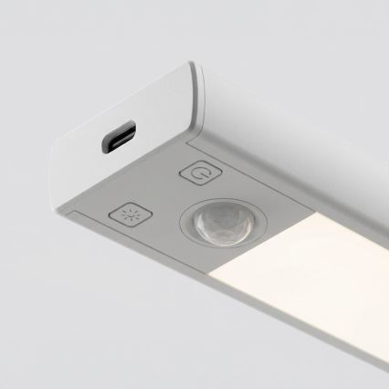Set de 2 lămpi LED reîncărcabile pentru mobilier, cu senzori de mișcare și amurg VIRO LED/1W/3,7V 800 mAh 3000/4000/6500K 20 cm albe