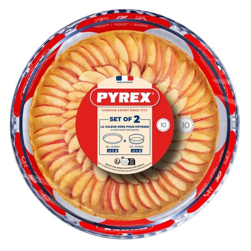 Set de 2 forme pentru tartă PYREX, Ø 26/28 cm