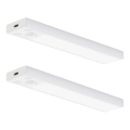 Set de 2 lămpi LED reîncărcabile pentru mobilier, cu senzori de mișcare și amurg VIRO LED/1W/3,7V 800 mAh 3000/4000/6500K 20 cm albe