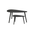 Set de 2 măsuțe de cafea SOLE 60/80×30/40 cm, negru