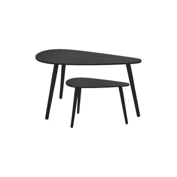 Set de 2 măsuțe de cafea SOLE 60/80×30/40 cm, negru