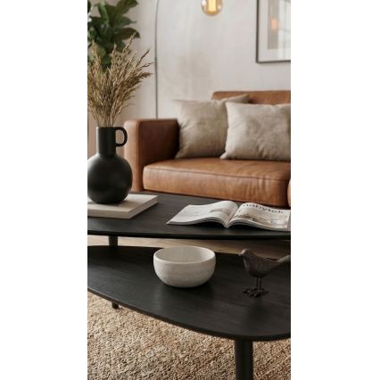 Set de 2 măsuțe de cafea SOLE 60/80×30/40 cm, negru