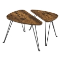 Set de 2 măsuțe laterale ELDUR, maro/negru