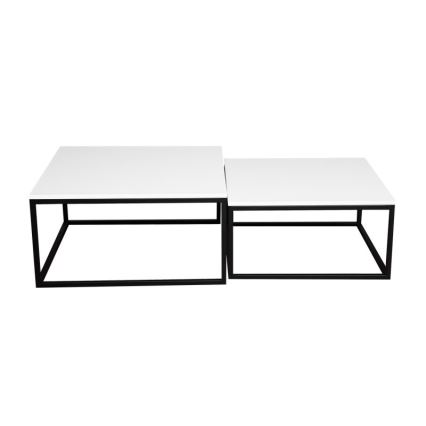 Set de 2 mese de cafea DUAL 76x76/66x66 cm negru/alb