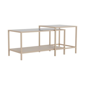 Set de 2 mese de cafea SARON 90 x 50 cm, gri/transparent