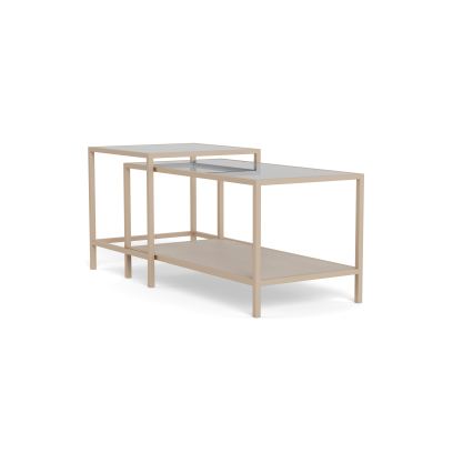 Set de 2 mese de cafea SARON 90 x 50 cm, gri/transparent