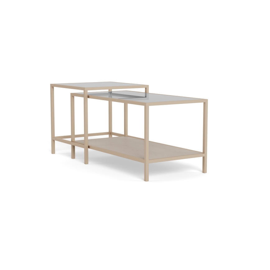 Set de 2 mese de cafea SARON 90 x 50 cm, gri/transparent