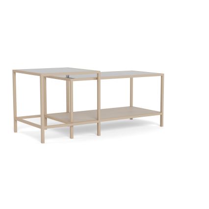 Set de 2 mese de cafea SARON 90 x 50 cm, gri/transparent