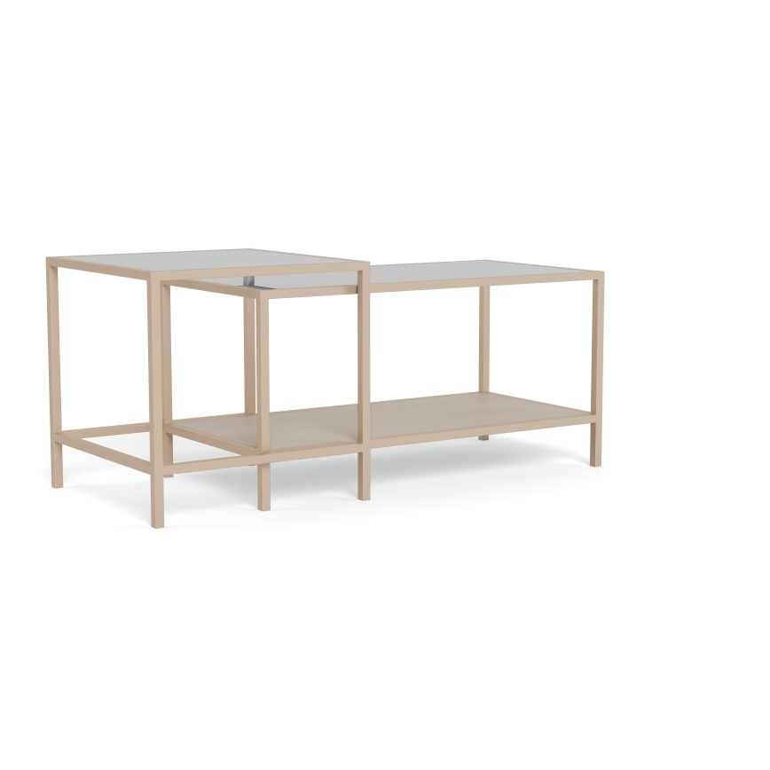 Set de 2 mese de cafea SARON 90 x 50 cm, gri/transparent